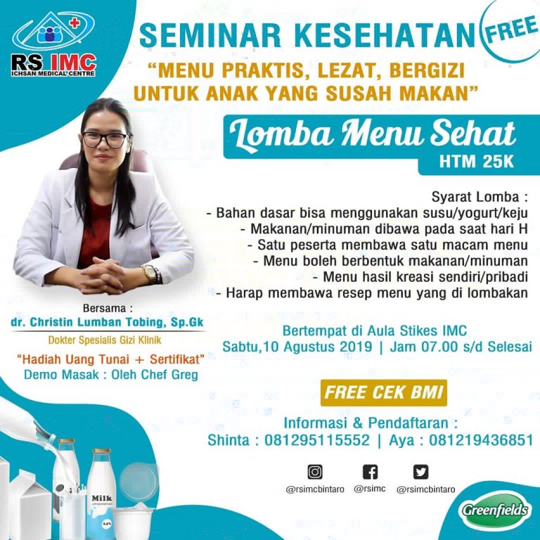 RS IMC Akan Gelar Seminar, Senam Sehat dan Lomba Menu