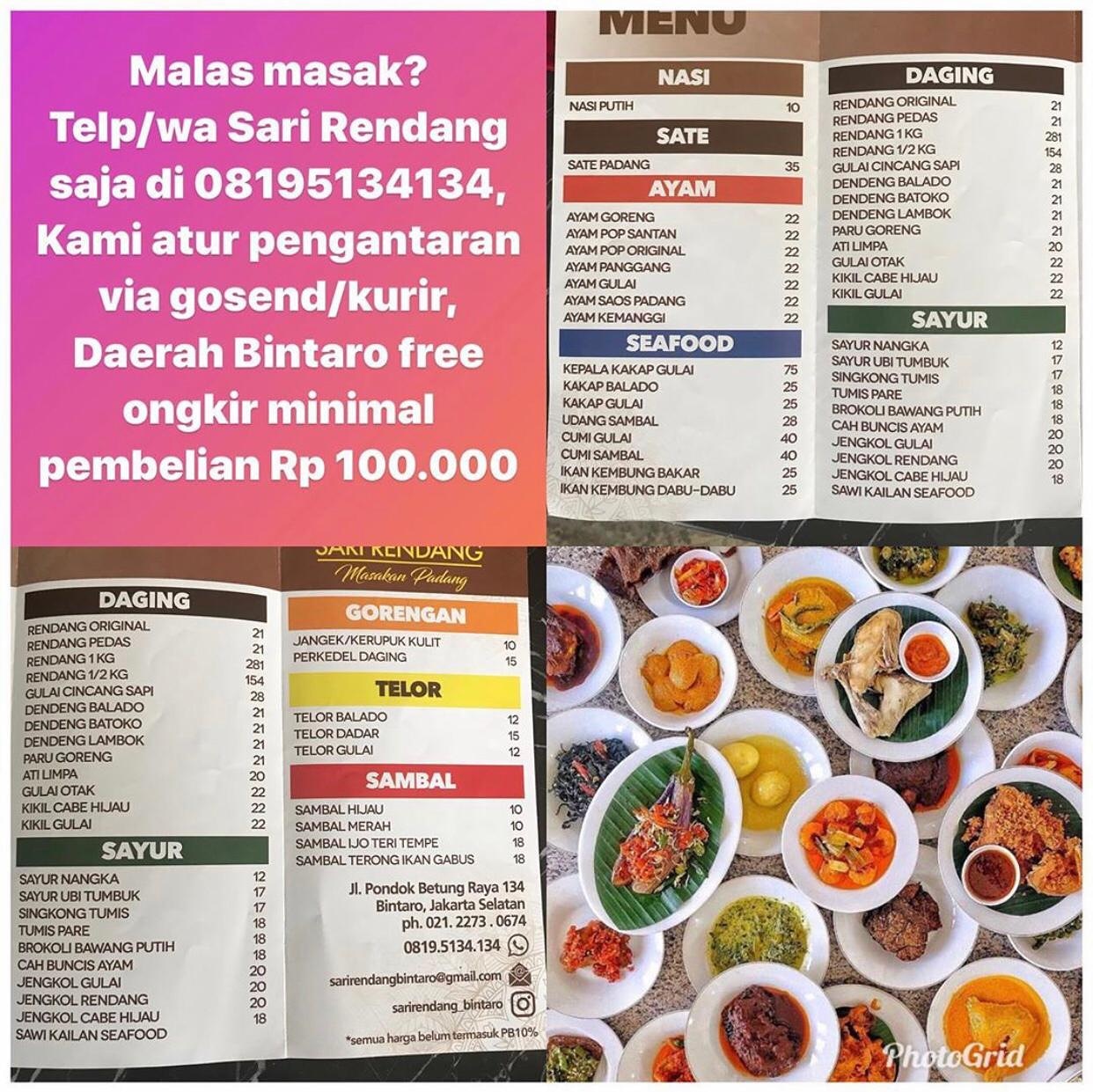 Sari Rendang Bintaro Restaurant Padang