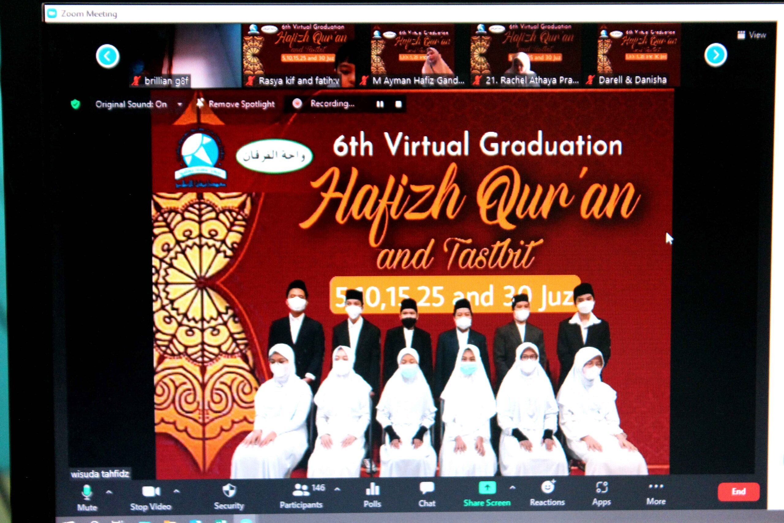 Hafizh Quran Graduation Syafana Islamic School Diselenggarakan Secara Virtual